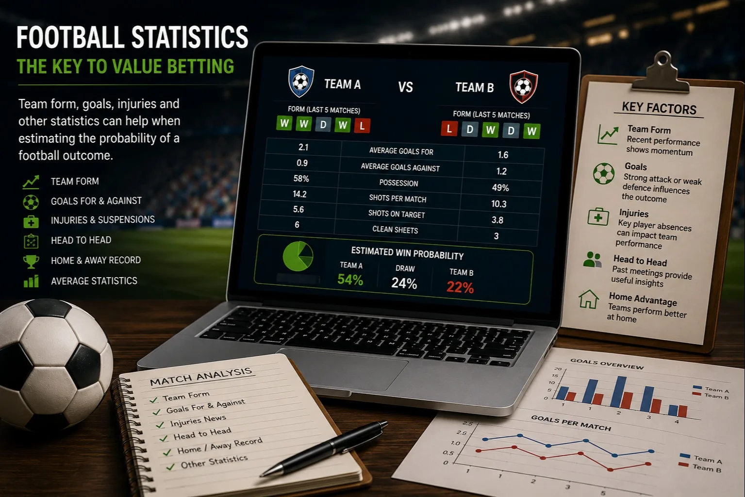 football statistics used for value betting analysis