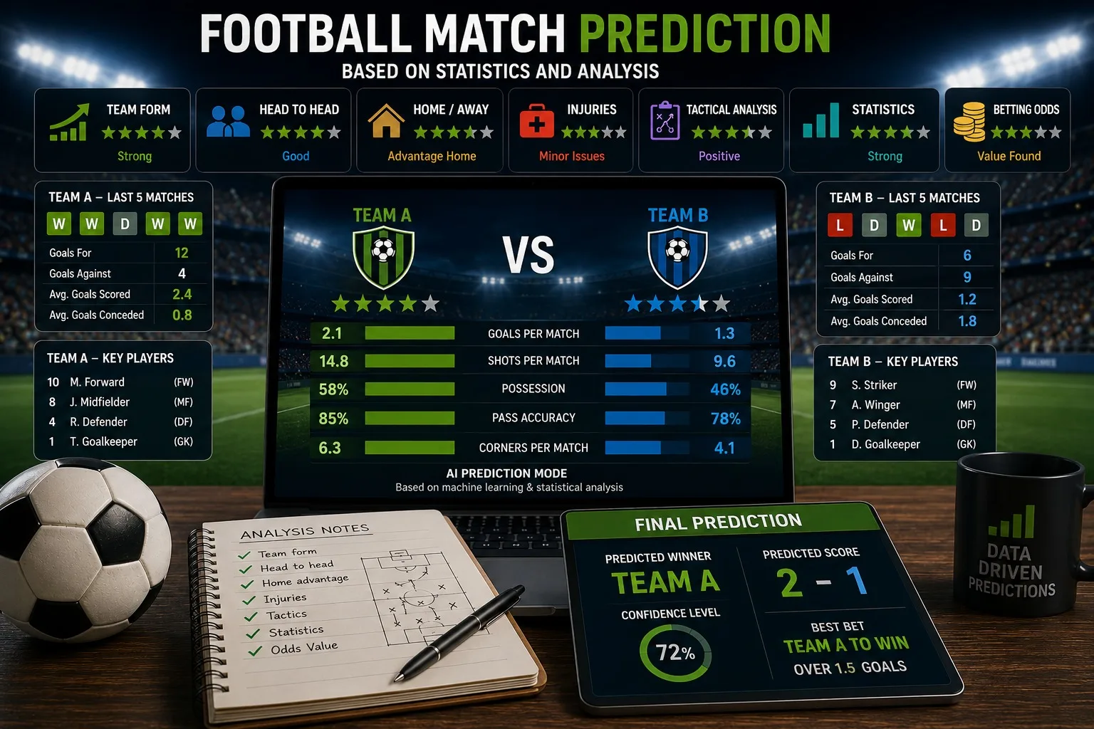 football match prediction based on statistics and analysis