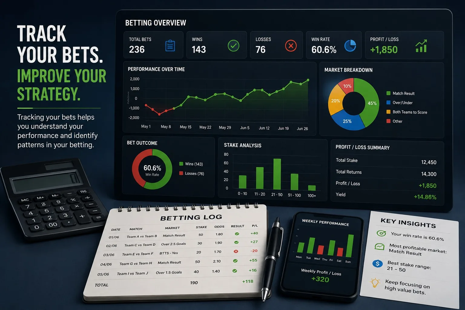 football betting records and profit loss tracking